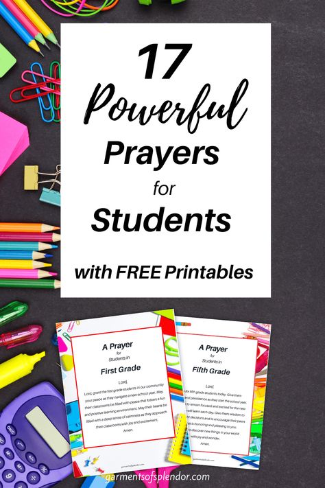 17 Powerful Prayers for Students (with Free Printable Prayers) - Short Prayer For Students, Prayers For Students, Prayers For Teenagers, Classroom Prayer, Treehouse Kids, Prayers For Direction, Exam Prayer, Prayer For Students, Back To School Prayer