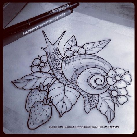 Snail tat Gothic Cottage Core Tattoo, Snail Tattoo Color, Cute Snail Tatoos, Cottagecore Snail Tattoo, Black And Grey Snail Tattoo, Creepy Snail Tattoo, Snail Tattoo, Bug Tattoo, Original Tattoos