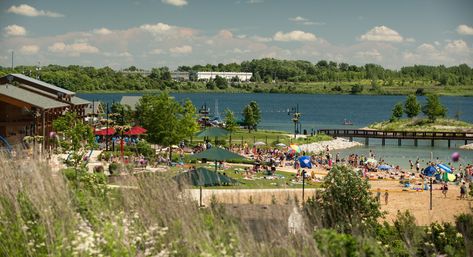 Discover a secret tropical beach in Crystal Lake, Illinois that has the bluest waters you've ever seen. Check out this aquatic paradise. Crystal Lake Illinois, Illinois Travel, Tropical Beaches, Roadside Attractions, Crystal Lake, On The Grill, When You Know, The Grill, Tropical Beach