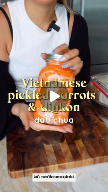 27K views · 1.6K likes | Sylvia Nguyen on Instagram: "✨Vietnamese cooking 101 tip: learn how to make Vietnamese pickled carrots and daikon - Đồ Chua (oops I misspelt this in the video 😅) 🥕

THIS RECIPE IS A MUST!! Save this recipe, make a whole batch ahead of time, and never run out of pickled carrots & daikon again 🙏

Ingredients: 
1 carrot
1 white radish / daikon 
1 cup warm water
1 cup sugar
1 cup distilled vinegar 
2 tsp salt 
.
.
#vietnamesefood #pickles #pickle #asianfood #homecooking #easyrecipes #vegetarian #homecooked" Vietnamese Pickled Vegetables, Pickled Carrots And Daikon, White Radish, Pickled Carrots, Asian Salad, Pickled Veggies, Cooking 101, Vietnamese Food, Pickled Vegetables