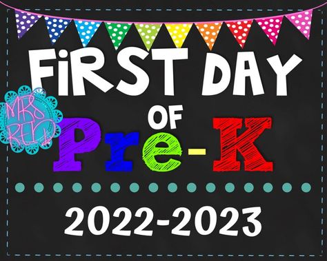 1st Day Of Preschool Sign, First Day Of Pre K Sign, Pre K Books, Preschool Sign In, First Day Of Preschool Sign, Last Day Of Preschool, First Day Of Pre K, Reference Website, First Day Of School Sign