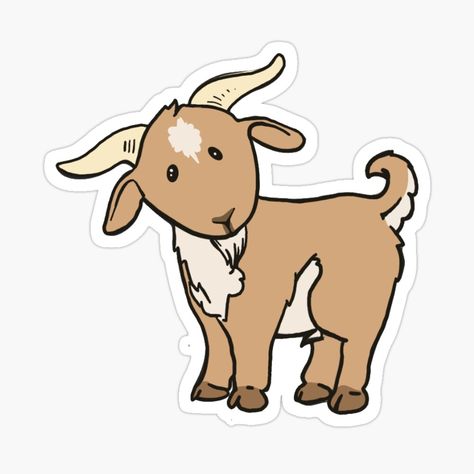 Goat Sticker, Happy Goat, Mystery Machine, Redbubble Stickers, Tumblr Stickers, Animal Stickers, Printable Stickers, Sticker Art, God Bless