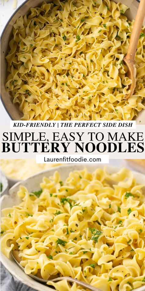 Pasta Side Dishes Easy, Cheap Side Dishes, Buttery Noodles, Parmesan Noodles, Buttered Noodles Recipe, Noodle Casserole Recipes, Light Pasta, Cooking Recipes For Dinner, Noodle Recipes Easy