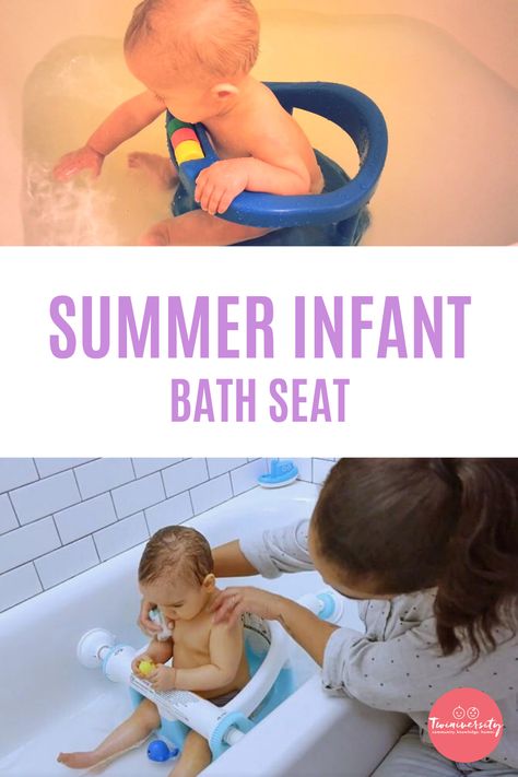 Summer Infant Bath Seat: Are you baby bath seat shopping? Stop what you're doing and read this! Who knew there were so many options for baby bath seats? Read about our favorite baby bath seats! #summerinfantbathseat #bathseat #twins #shoppingfortwo #Twiniversity #mybathseat #twin #keter  #babytwins #twingear #babygear Infant Bath Seat, Twin Baby Gear, Bathtub Seat, Baby Bath Seat, Baby Tub, Diy Bathtub, Bath Seats, Toddler Bath, Baby Bath Tub