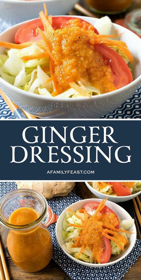 Elevate your salads with a burst of flavor using this Zesty Ginger Salad Dressing Delight. Perfectly balancing tangy and spicy notes, this dressing is a game-changer for your greens. Made with fresh ginger, citrusy undertones, and a hint of sweetness, it transforms any salad into a gourmet experience. Ideal for those who love a little kick in their meals, this dressing is not just a topping, but a centerpiece. Whip it up in minutes and watch your salads come alive with vibrant flavors. Ginger Dressing Japanese, Japanese Ginger Dressing, Ginger Salad Dressing, Ginger Salad, Ginger Salad Dressings, Japanese Ginger, Honey Mustard Dressing, Ginger Dressing, Healthy Supper