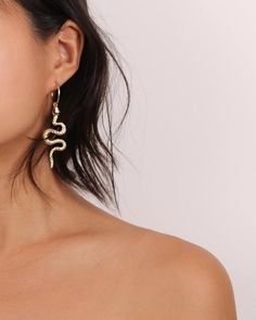 Gold Snake Jewelry, Gold Snake Earrings, Earrings Snake, Coin Choker, Clean Sterling Silver, Drop Earrings Gold, Snake Jewelry, Hoop Earrings Gold, Snake Earrings