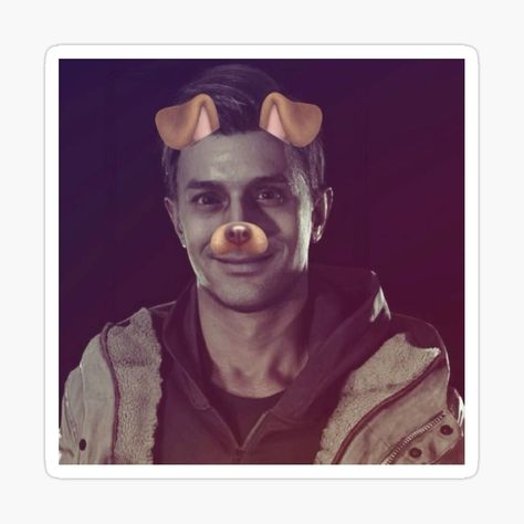 Get my art printed on awesome products. Support me at Redbubble #RBandME: https://www.redbubble.com/i/sticker/Ethan-Winters-Rizz-Snapchat-Dog-Filter-SmilingResident-Evil-8-Village-by-Neesu/164772721.EJUG5?asc=u Resident Evil Halloween Pfp, Ethan Winters Pfp, Ethan Resident Evil, Snapchat Dog Filter, Ethan Winters, Blonde Man, Resident Evil 7, Evil Pictures, Resident Evil Village