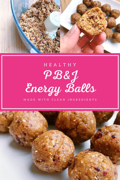 Pb&j Energy Balls, Postpartum Meal, Pb And J, Protein Fruit, Ball Recipes, Clean And Delicious, Energy Ball Recipe, Quick Snack, Lunch Recipes Healthy