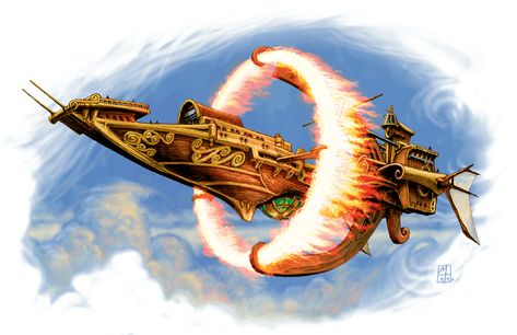 Airship Art, Flying Ship, Hyrule Castle, Steampunk Airship, Navi A Vela, D D Items, Tv Tropes, Arte Fantasy, Fantasy Inspiration