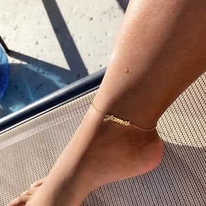 ac796a52db3f16bbdb6557d3d89d1c5adesc36276046ri Name Anklet, Beach Foot Jewelry, Gold Anklet, Silver Anklets, Foot Jewelry, Name Bracelet, Anklet Bracelet, Anklet Jewelry, Ankle Bracelets