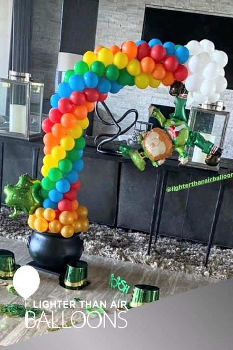 St Patricks Day Float Parade, St Patrick Balloon Decoration, St Patrick’s Day Balloons, Leprechaun Party, Rainbow Pot Of Gold, Gold Balloon Arch, Resident Events, Post Prom, Balloon Hat