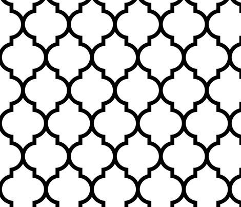 moroccan quatrefoil white with black lattice fabric by spacefem on ... Free Stencils Printables, Wall Stencil Patterns, Bird Stencil, Damask Stencil, Moroccan Stencil, Free Svgs, Quatrefoil Pattern, Stencils Printables, Paper Wall Hanging