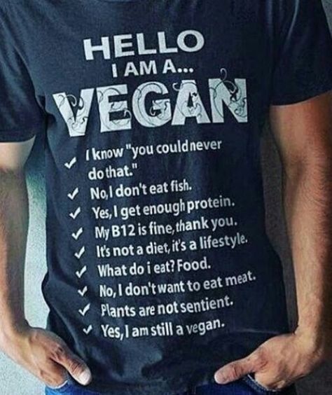 Hello I am a vegan shirt Vegan Shirts Funny, Reasons To Be Vegan, Vegan Facts, Vegan Memes, Vegetarian Lifestyle, Vegan Quotes, Why Vegan, Vegan Humor, Vegan Inspiration