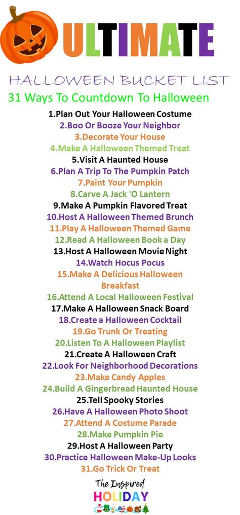 31 Days Of Halloween Activities For Adults, 30 Days Of Halloween Activities, Halloween Themed Movie Night Food, 31 Days Of Halloween Activities, 30 Days Of Halloween, 31 Days Of October, Halloween List, Halloween Themed Movies, 31 Nights Of Halloween