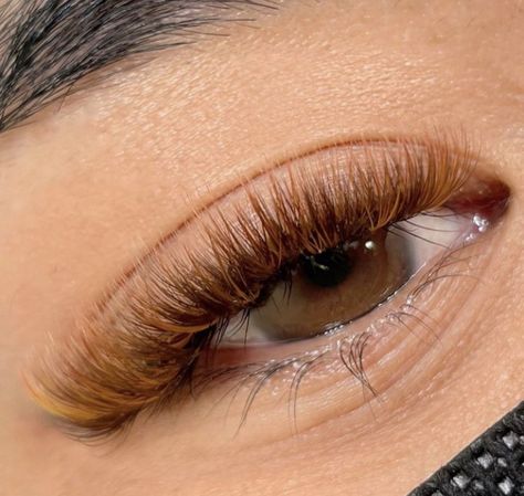 Orange Lashes Extensions, Color Eyelash Extensions, Lash Maps, Color Lashes, Lashes Fake Eyelashes, Lash Styles, Lashes Extensions, Pretty Lashes, Eyelash Extentions