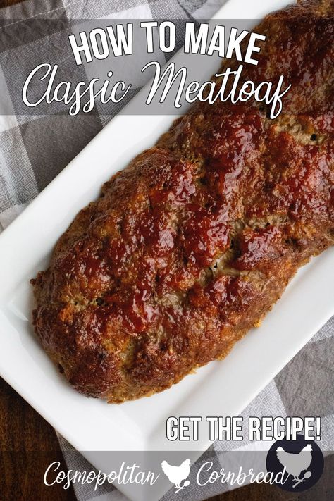 This is our favorite traditional meatloaf. And unlike most meatloaf recipes out there, this is not baked in a loaf pan. Instead it is baked on a baking sheet.  #meatloafrecipe #howtomakemeatloaf #classicmeatloaf #traditionalmeatloaf #bestmeatloaf Best Homemade Meatloaf, Meatloaf Oatmeal Recipe, Quick Meatloaf Recipes, Traditional Meatloaf Recipes, Beef Meatloaf Recipes, Meatloaf Recipes Pioneer Woman, Traditional Meatloaf, Beef Meatloaf, Homemade Meatloaf