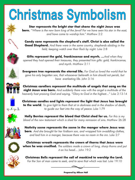 The meaning of Christmas symbols Christmas Sunday School, Christmas Sunday, Xmas Countdown, Christmas Symbols, Christmas Lesson, Christmas Bible, Christmas Program, Christmas Poems, Christmas Play