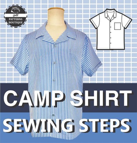 VIDEO CHAPTERS 0:00 Intro 0:14 Front Pocket 11:02 Front Facing 17:46 Front Placket 26:57 Back Pleats & Joke 36:56 Shoulder Seams (enclosed) 44:47 Sewing Sleeves 57:17 Side Seams 1:04:07 Camp Collar 1:14:01 Sewing Collar to Shirt 1:25:09 Sleeve Hem 1:35:53 Shirt Hem 1:48:50 Buttonhole Placement 1:52:48 Sewing Buttonholes 1:57:46 Button Placement 2:00:01 Sewing Buttons 2:02:40 Ironing Lapel 2:05:44 Final Result Hawiian Shirts, Boutique Camping, Mens Shirt Pattern, Sewing Sleeves, Sewing Collars, Bathing Suit Styles, African Tops, Mens Linen Pants, Collar Shirt Men