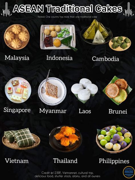 Cambodia Food, Filipino Breakfast, Food From Different Countries, Indonesian Culture, Asian Cake, Cambodian Food, Khmer Food, Vegan Asian, Creative Food Art