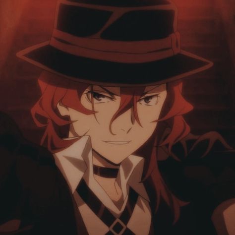 bungo stray dogs, chuuya, chuuya nakahara, anime, anime profile picture, bsd, anime icons, aesthetic Chuuya Nakahara, An Anime, Bungou Stray Dogs, Anime Character, Fedora, Red Hair, Long Hair, Dogs, Red