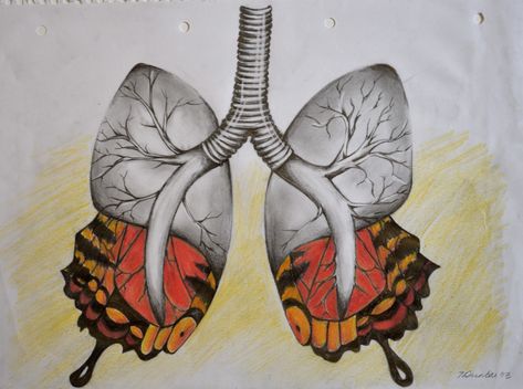 Tattoo In Memory, Lungs Art, Respiratory Therapist, Unique Drawings, Breathe Easy, Art Painting Gallery, Gcse Art, Great Tattoos, Anatomy Art