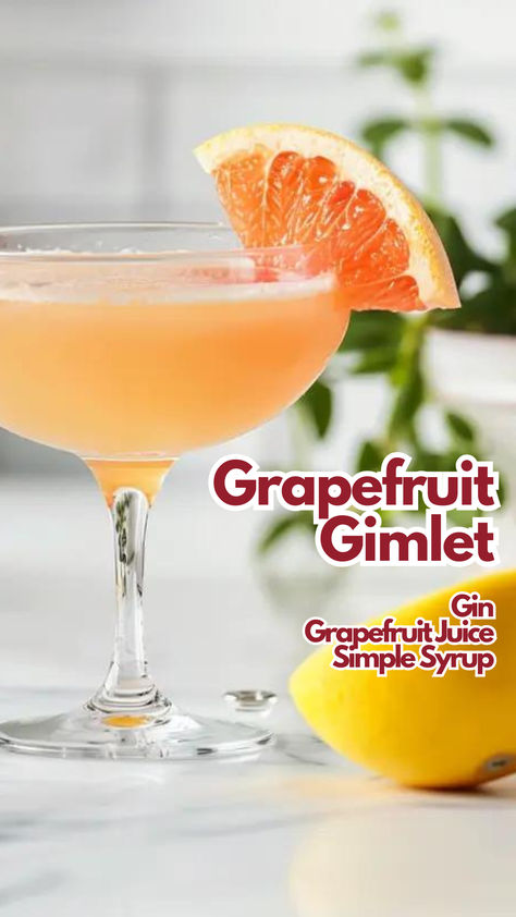 Grapefruit Gimlet Vodka And Grapefruit Drinks, Grapefruit Soda Cocktail, Grapefruit And Gin Cocktail, Gin And Tonic Grapefruit, Grapefruit Juice Cocktail, Grapefruit Gin Cocktail, Fruit Juice Cocktails, Gimlet Cocktail, How To Make Gin