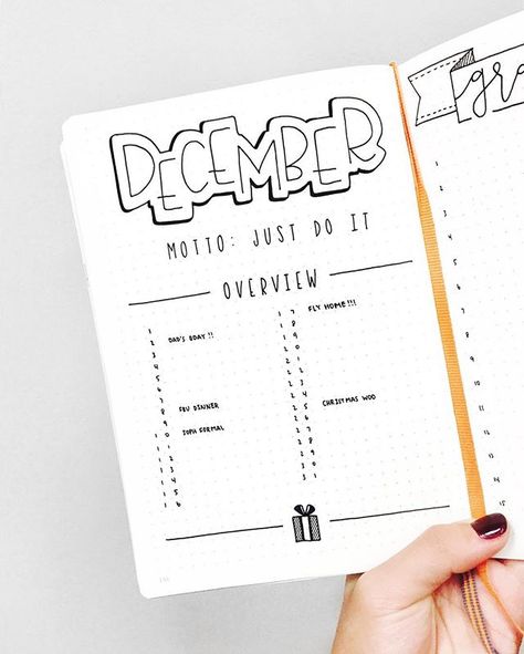 minimalist bullet journals spread | december overview Bullet Journal Header Ideas, Simple Bullet Journal, Monthly Bullet Journal, Header Ideas, Weekly Log, Bullet Journal Headers, Bullet Journel, Bullet Planner, Dot Journals