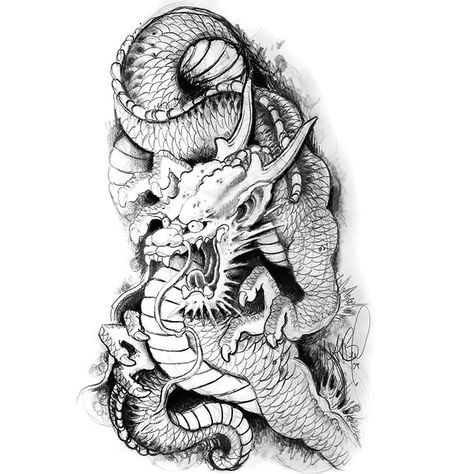 Tato Mandala, Japan Dragon, Dragon Tattoo Drawing, Asian Dragon Tattoo, Dragon Tattoo Sketch, Dragon Tattoos For Men, Small Dragon Tattoos, Dragon Tattoo Art, Japanese Dragon Tattoo