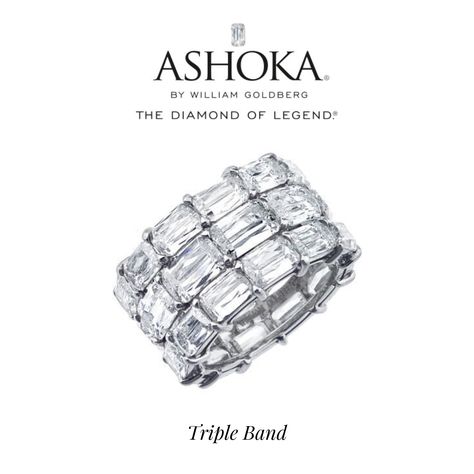 A glamorous ring, featuring three full circles of ASHOKA® cut diamonds, set in platinum. Diamond ring, diamond ring inspo, wedding band, winter fashion, winter jewelry, high end diamonds, accesory, accesories, jewelry, luxury, wedding jewelry, soliataire ring, gift guide, ring gift guide, jewelry gift guide, gift for her, gift for wife Ashoka Diamond, Luxury Wedding Jewelry, Platinum Diamond Ring, Ring Inspo, Jewelry Gift Guide, Rings Bands, Winter Jewelry, Accesories Jewelry, Jewelry Luxury