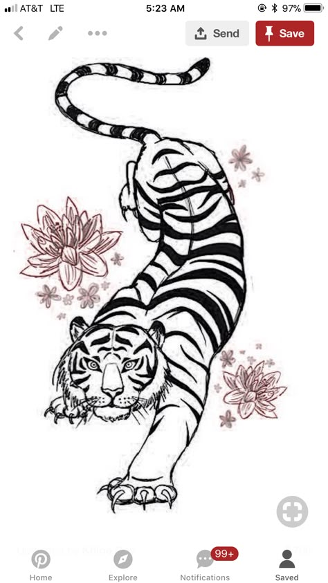 Tiger Tattoo Thigh, Wörter Tattoos, Tiger Sketch, Hip Thigh Tattoos, Full Sleeve Tattoo Design, Draw Animals, Tattoo Graphic, Full Sleeve Tattoos, Stylist Tattoos