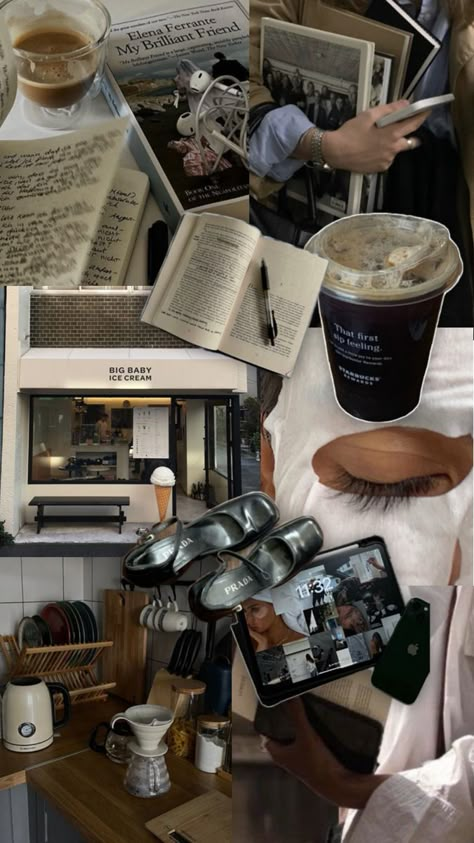 Coffee Aesthetic Wallpaper, Baby Ice Cream, Starbucks Rewards, Coffee Books, Books Coffee, Fall Mood Board, Magazine Collage, Friend Book, Academic Motivation