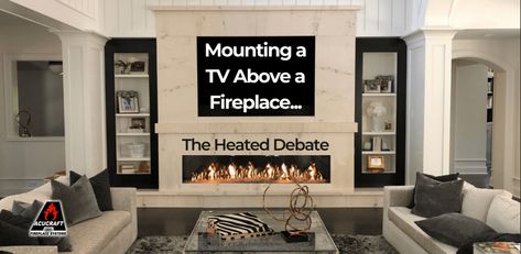 Linear Fireplace With Tv Above, Tv Mounted Above Fireplace, Fireplace With Tv Above, Mounting A Tv, Gas Fireplace Ideas Living Rooms, Above Fireplace Ideas, Wall Mounted Tv Decor, Fireplace With Tv, Fireplace Modern Design