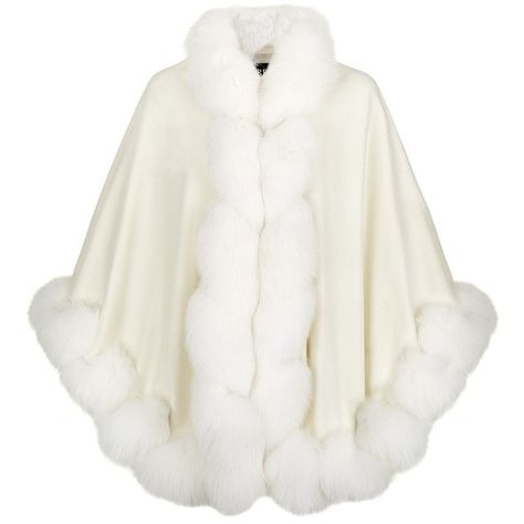 Harrods of London Fox Trim Cashmere Cape (54.845 UYU) ❤ liked on Polyvore featuring outerwear, jackets, coats, cape, white cape coat, cape coats, fox cape, white cape and cashmere cape coat Fur Trimmed Cape, Faux Fur Cape, Harrods London, White Cape, Cashmere Cape, Fur Cape, Coat White, Cape Coat, White Faux Fur