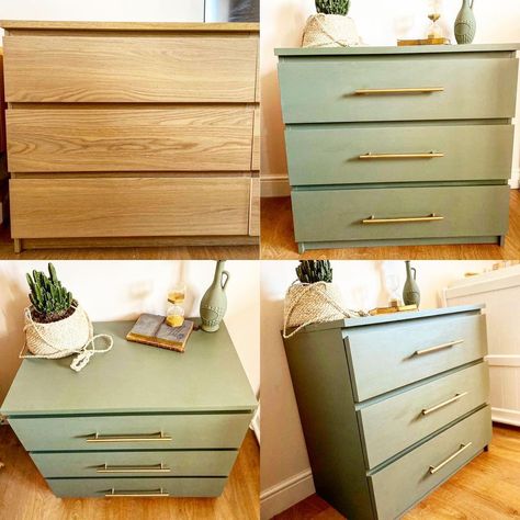 Commode Malm Ikea, Diy Chest Of Drawers, Shelves With Doors, Ikea Malm Drawers, Ikea Dresser Makeover, Chest Of Drawers Makeover, Ikea Chest Of Drawers, Diy Furniture Restoration, Ikea Makeover