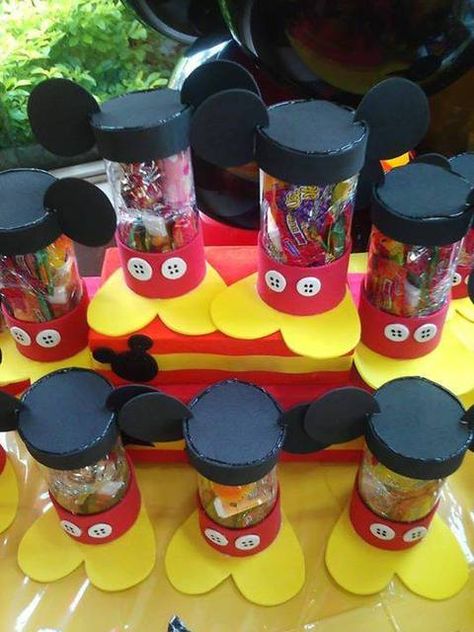 Fun favors at a Mickey Mouse birthday party!    See more party ideas at CatchMyParty.com! Mickey Mouse Party Favors, Γενέθλια Mickey Mouse, Mickey Mouse Party Decorations, Mickey Mouse Bday, Fiesta Mickey Mouse, Minnie Y Mickey Mouse, Mickey Mouse Clubhouse Birthday Party, Mickey Mouse Clubhouse Party, Mickey Mouse 1st Birthday