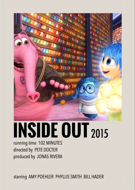 Inside Out Polaroid Poster, Inside Out Minimalist Poster, Inside Out Movie Aesthetic, Movie Posters Animation, Inside Out 2 Movie Poster, Mini Movie Poster, Inside Out 2 Poster, Movie Prints Aesthetic, Movies Aesthetic Poster