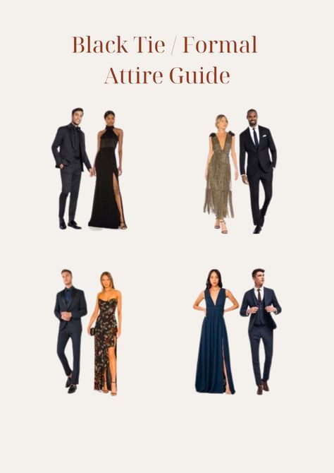 Black Tie Formal Wedding Guest Men, Black Tie Dress Code For Men, Men Black Tie Wedding Guest Attire, Black Tie Theme Party Outfit, Formal Wedding Dress Code, Black Tie Dress Code Women, Black Tie Optional Attire, Wedding Dress Code Guide, Formal Wedding Guest Dress Summer