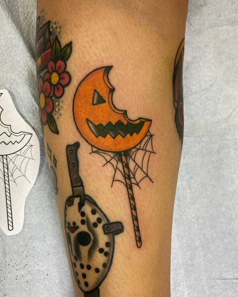 Trick R Treat Tattoo Lollipop, Sam Trick R Treat Tattoo, Trick R Treat Lollipop, Trick Or Treat Tattoo, Trick R Treat Tattoo, Lollipop Tattoo, Trick Or Treat Sam, Future Mood, Halloween Band