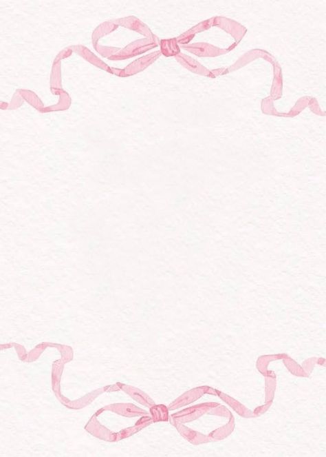 Pink Bow Invitation, Sorority Birthday Post Template, 18th Birthday Wallpaper, Birthday Background Template, Watercolor Borders, Birthday Card Background, Bow Invitation, Bond Paper Design, Love Pink Wallpaper