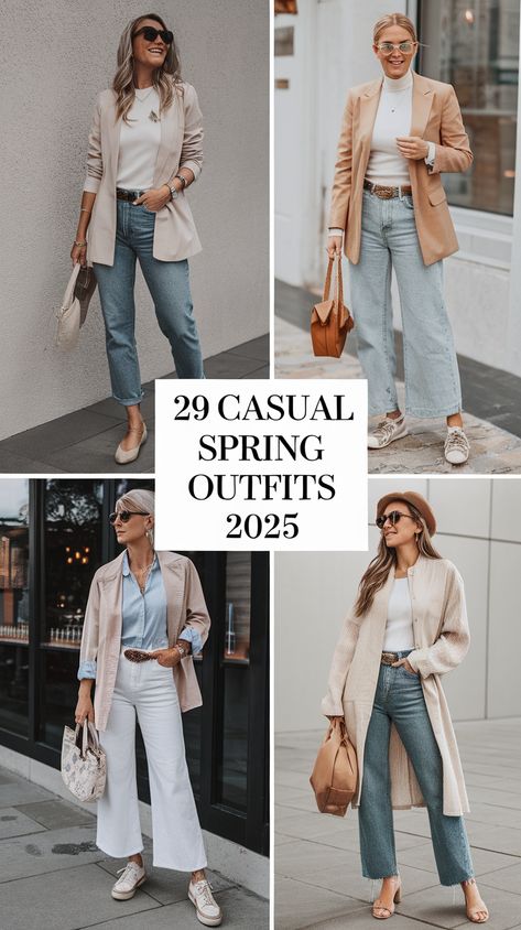 2025 Women's Fashion, 60 Degrees Weather Outfit Spring, 20 Year Old Style Outfits, 2025 Woman Fashion, Casual Chic Outfit Spring 2025, Spring Style Outfits 2025, Casual Chic Outfit Women, Spring Outfits 2025 Casual, Spring 2025 Fashion Trends Black Women