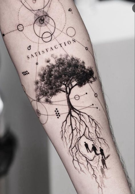 Thumb Henna, Geometric Tattoo Sleeve Designs, Small Tattoos For Men, Protection Sigils, Nature Tattoo, Wrist Tattoos For Guys, Geometry Tattoo, Tree Tattoo Designs, Dark Nature