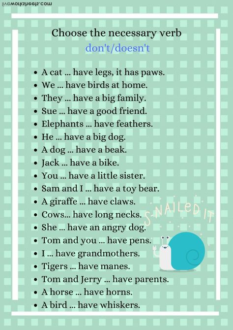 Negative Sentences, Video Crafts, Homeschool Adventures, Verb To Have, English Grammar Exercises, Grammar Exercises, English Exercises, The Verb, Simple Sentences