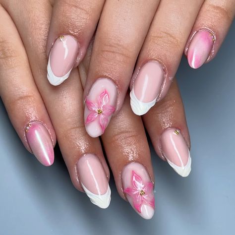 endless flowers I LOVE IT Sakura Flower Nails, Lily Nails Designs, Lily Flower Nails, Lily Nails, Lilly Flower, Sakura Flower, Lily Flower, Flower Nails, Swag Nails