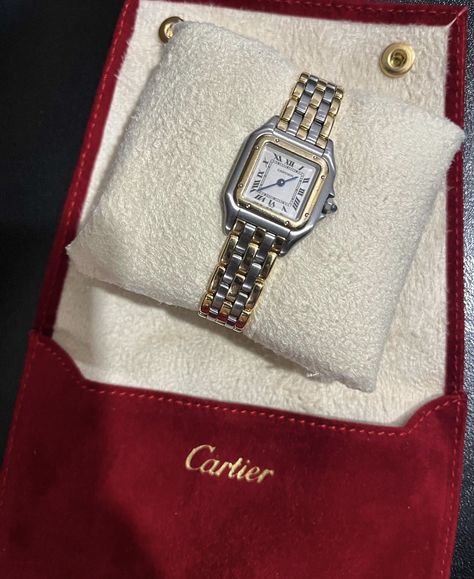 Cartier Watches Women, Gold And Silver Watch, Lux Fashion, Cartier Gold, Classy Watch, Vintage Watches Women, Cartier Panthere, Womens Watches Luxury, Cartier Watch