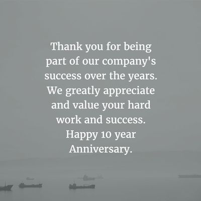 Wondering what to write on the card you just bought your colleague for their work anniversary? Here are examples of 10 year work anniversary quotes to inspire you Employee Anniversary Quotes, 25th Work Anniversary Quotes, Business Anniversary Ideas Marketing, 20 Year Work Anniversary Quotes, Work Anniversary Ideas For Employees, 25 Years Work Anniversary, Company Anniversary Ideas, Work Anniversary Memes Funny, 10 Year Work Anniversary