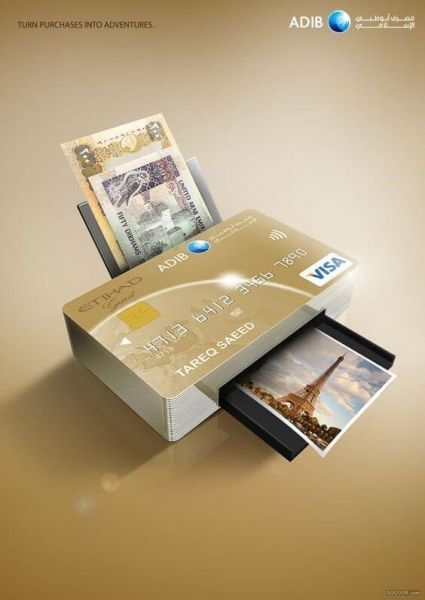 card credit travel printer advertisement for finance Offer Creative Ads, Credit Card Ads, Banks Advertising, Card Advertising, Banks Ads, 광고 디자인, Creative Advertising Design, Publicidad Creativa, Graphic Design Ads