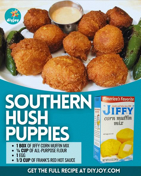 Classic Southern Hush Puppies Recipe Hush Puppies Recipe Jiffy, Southern Hush Puppies Recipe, Hush Puppies Recipe With Corn, Baked Hush Puppies, Easy Hush Puppy Recipe, Southern Hush Puppies, Hush Puppy Recipe, Vegetarian Meals Easy, Jiffy Mix Recipes