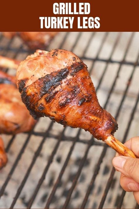 Grilled Turkey Legs, Turkey Leg Recipes, Turkey Pieces, Turkey Drumsticks, Turkey Leg, Grilled Turkey, Turkey Legs, Turkey Dinner, Cooking On The Grill