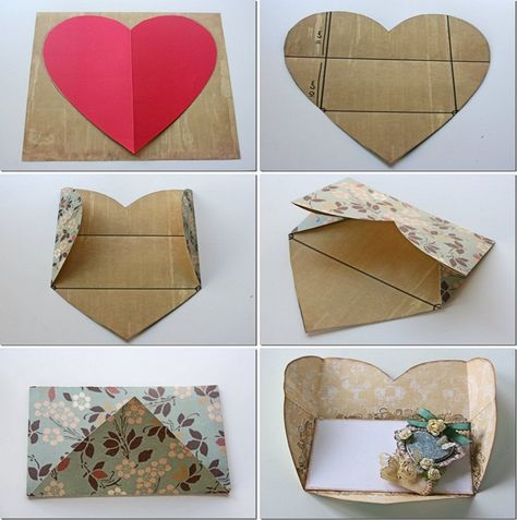 Here we have 15 Beautiful DIY Valentine Decoration Ideas that are perfect for Valentine’s Day. They all are sweet and they symbolize the love. Letter Diy, How To Make An Envelope, Diy Valentines Decorations, Origami Heart, Diy Envelope, Handmade Valentine, Valentine Special, Valentine's Day Diy, Valentine Day Crafts