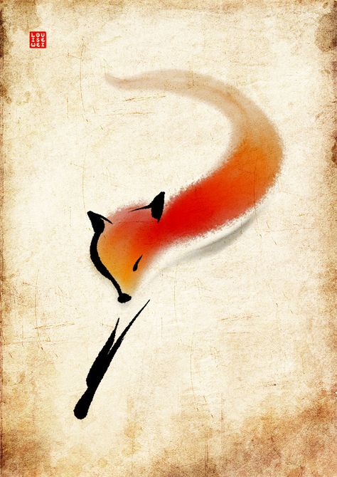 Fox Abstract Tattoo, Dancing Fox Tattoo, Fox Tattoo For Man, Fox Tattoo Small Simple, Watercolor Art Tattoo, Simple Fox Tattoo, Japanese Fox Tattoo, Fox Tattoo Men, Fox Tattoo Meaning